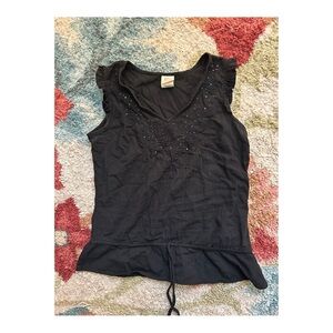 small (4/6) faded glory babydoll top with iridescent beads